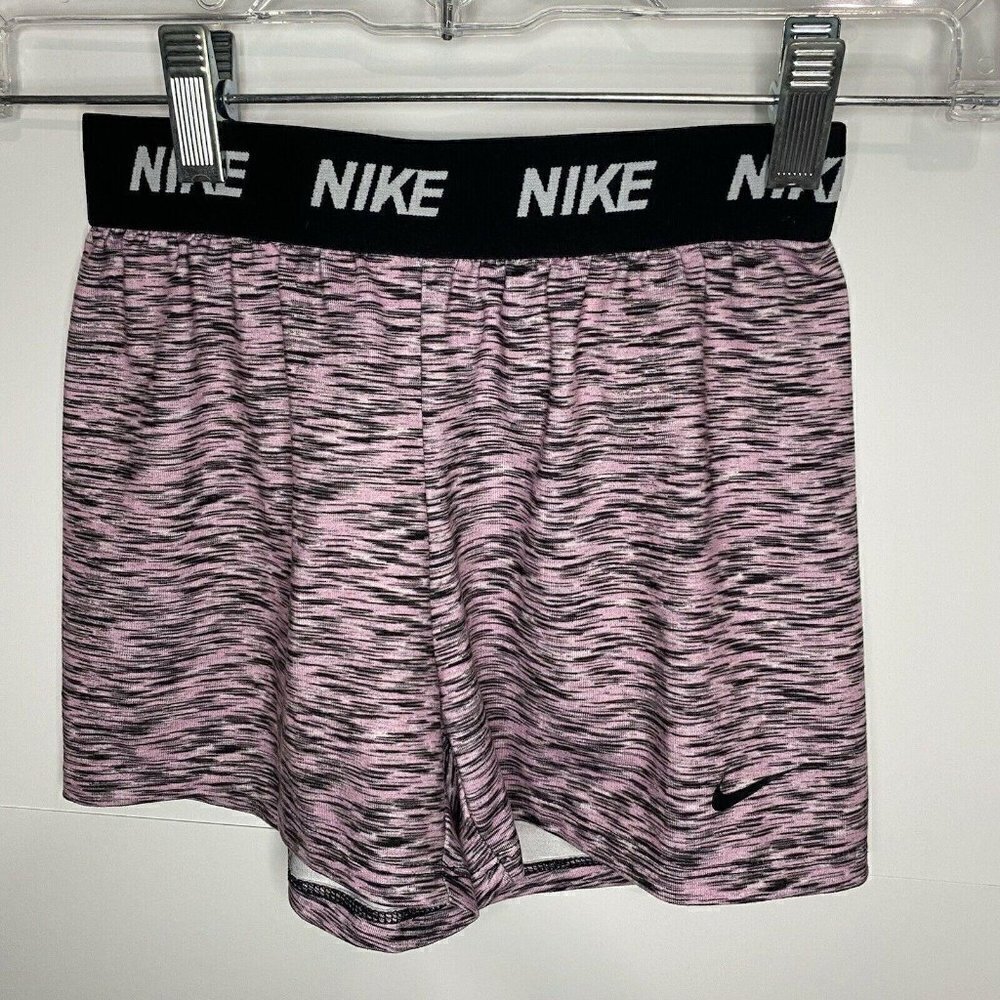 NIKE PRO GIRLS 6X DRI FIT COMPRESSION SHORTS PINK BLACK